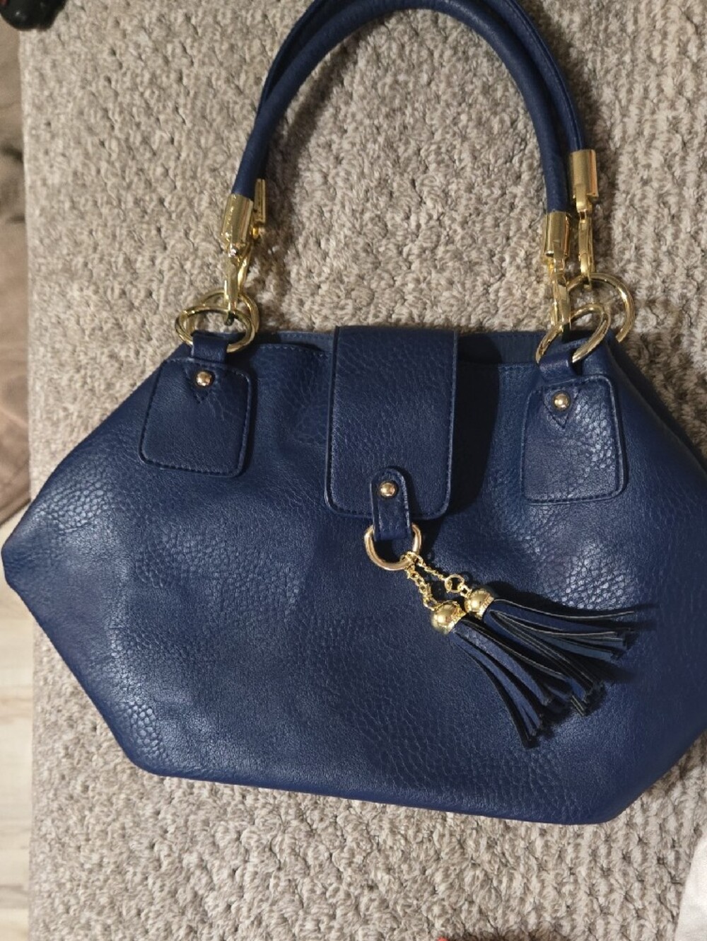 Classic Navy Tassel Satchel - Unbranded